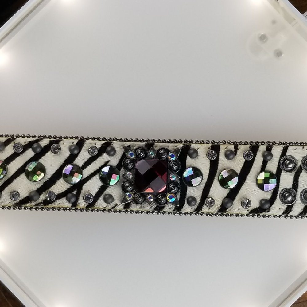 Western Charms Collection Zebra Leather Bracelet